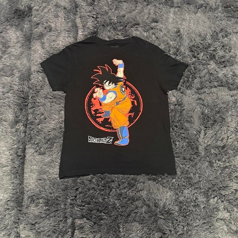Dragon Ball Z Goku Graphic Tee Mens Small Black Short Sleeve Anime T-Shirt